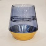 Blue and Gold Plated Glass Decorative Accessories