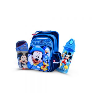 Original Disney Micky Mouse School Bag 3D SET With Bottle & Geometry Box