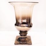 Brown Shade Footed Flute Flowers Decorative Vase