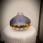 Hand Art Blown colored Glass Flower Bottle