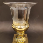 Golden Shade Footed Flute Flowers Decorative Vase