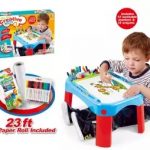 Fun Creative Table includes 12 washable markers & 12 crayons with 23 ft paper roll