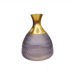 Blue Crystal Glass Blown shape Flowers Decorative Vase