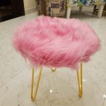PINK  Faux Fur three legs Stool 46