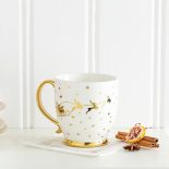 English Home White & Gold Deer 350ml Mug
