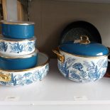 Elite Class Cockware Set Blue & White 5 Pcs